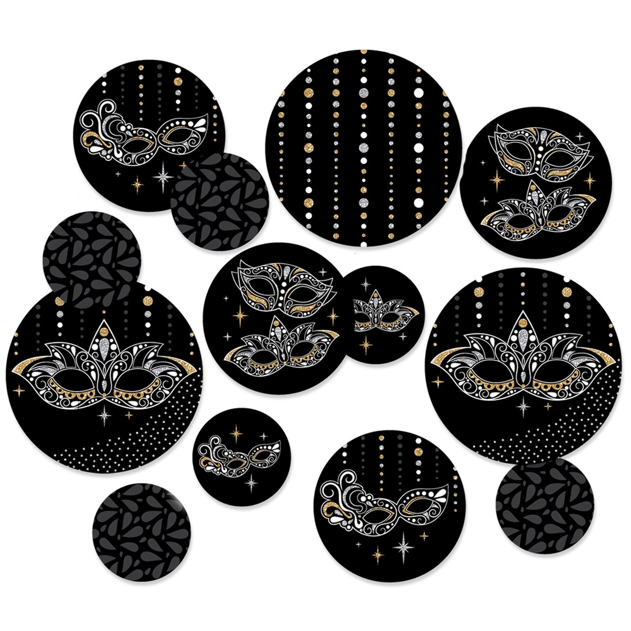 Big Dot of Happiness Masquerade - Mask Party Giant Circle Confetti - Party Decorations - Large Confetti 27 Count